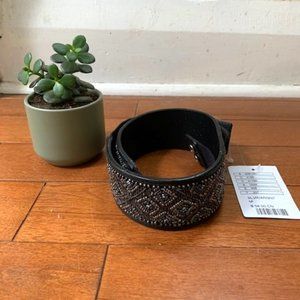 Anthropologie NWT Jasper & Jeera Grey Beaded Stretch Belt